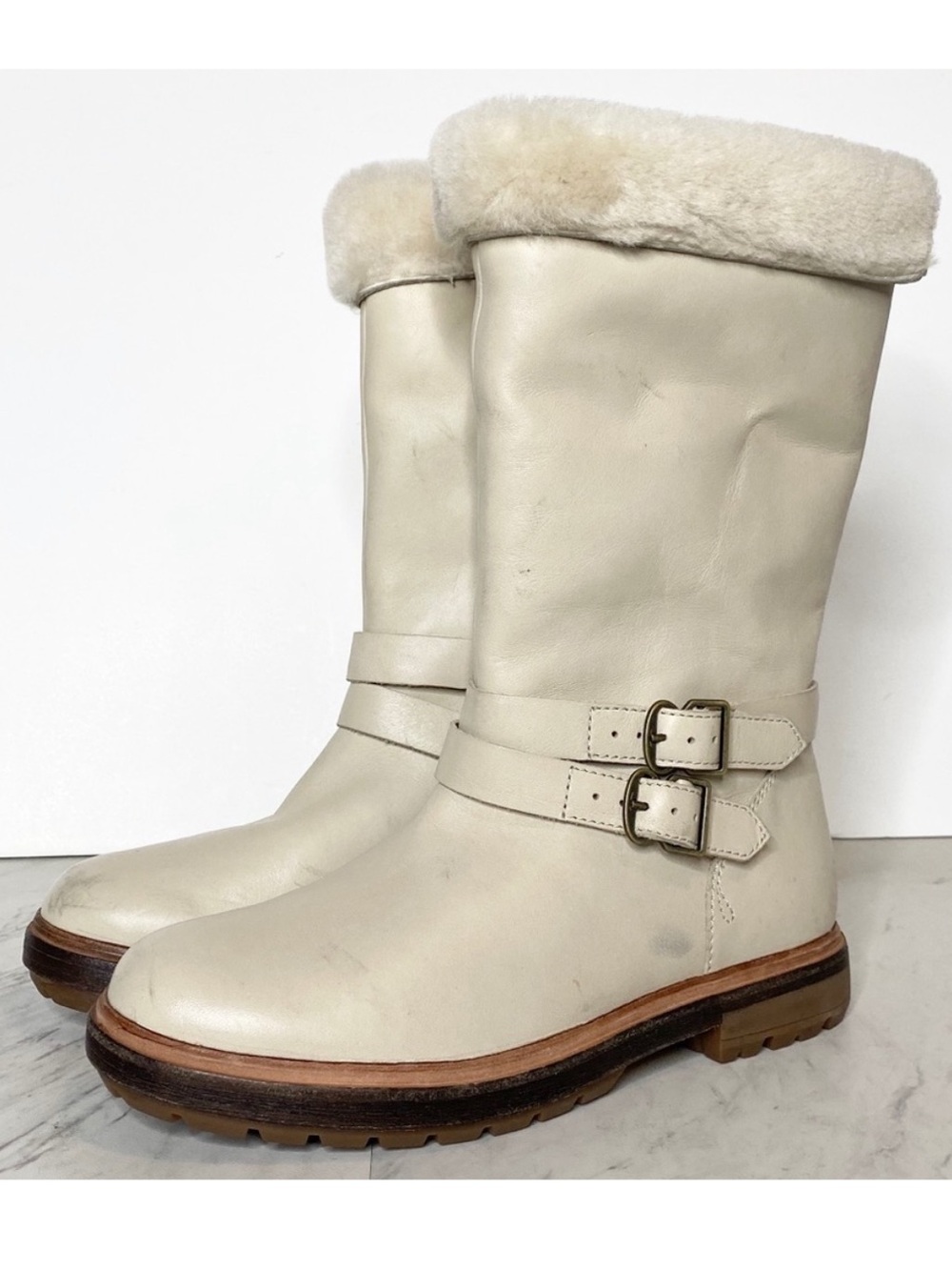 Timberland Riley Flair Pull On Cream Mid Calf Boot 6